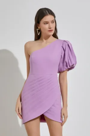 Glamorous Times Lavender One-Shoulder Mini Dress