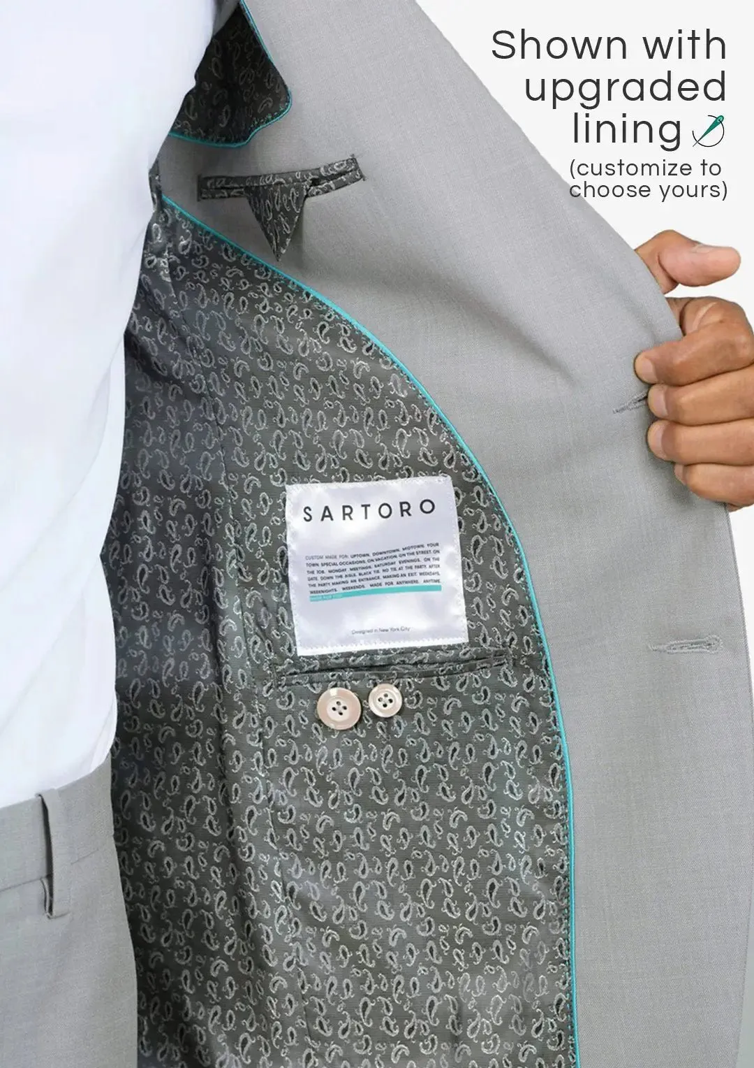 Harbor Grey Sharkskin Suit - English Party