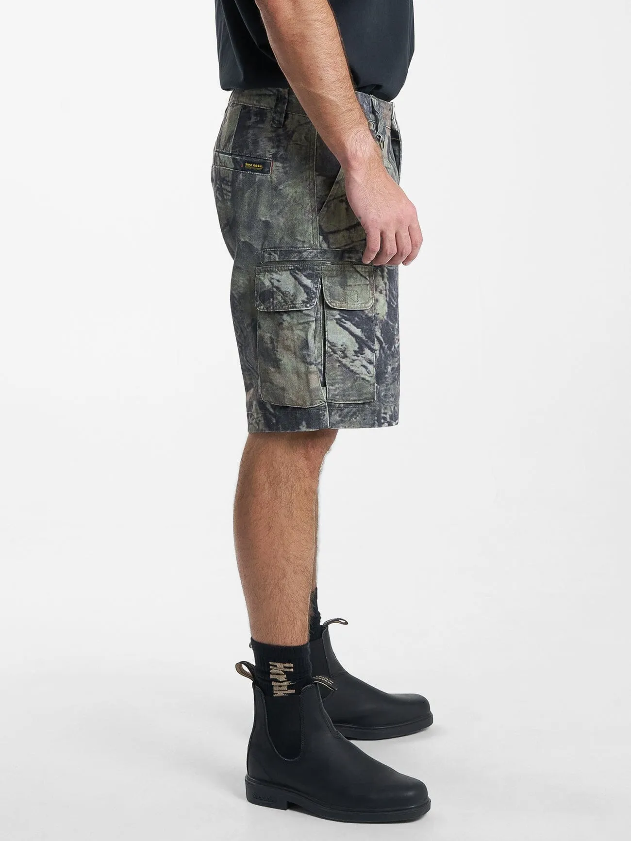 Hard Yakka X Thrills Slacker Cargo Short - Woodland Camo