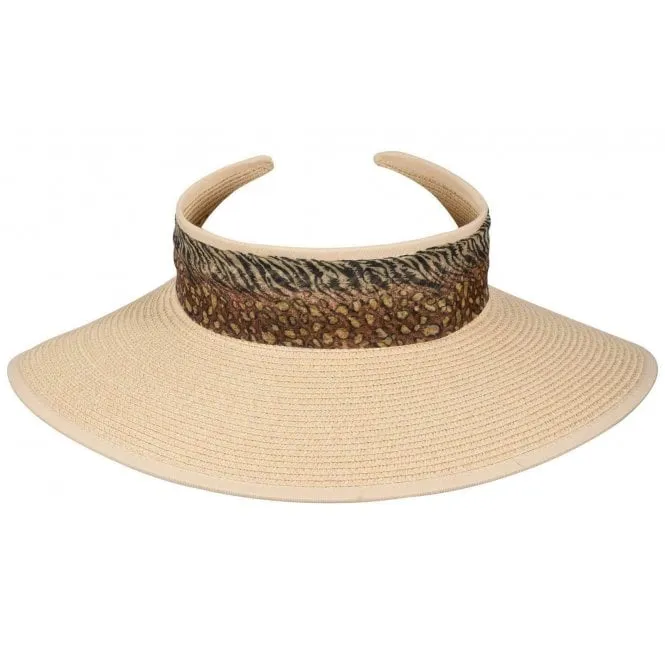 Hazy Blue womens straw hat sun visor hat