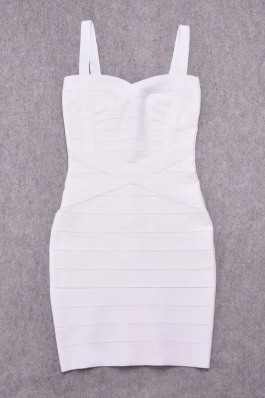 Heidi Bandage Mini Dress - Pearl White