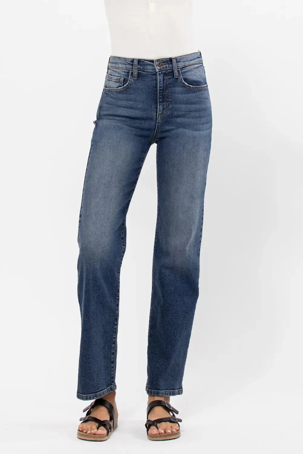 High Rise Straight Leg Jeans by Sneak Peek