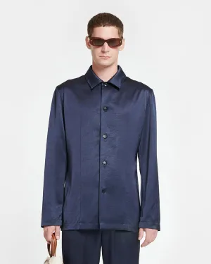 Jondar - Satin Shirt - Navy