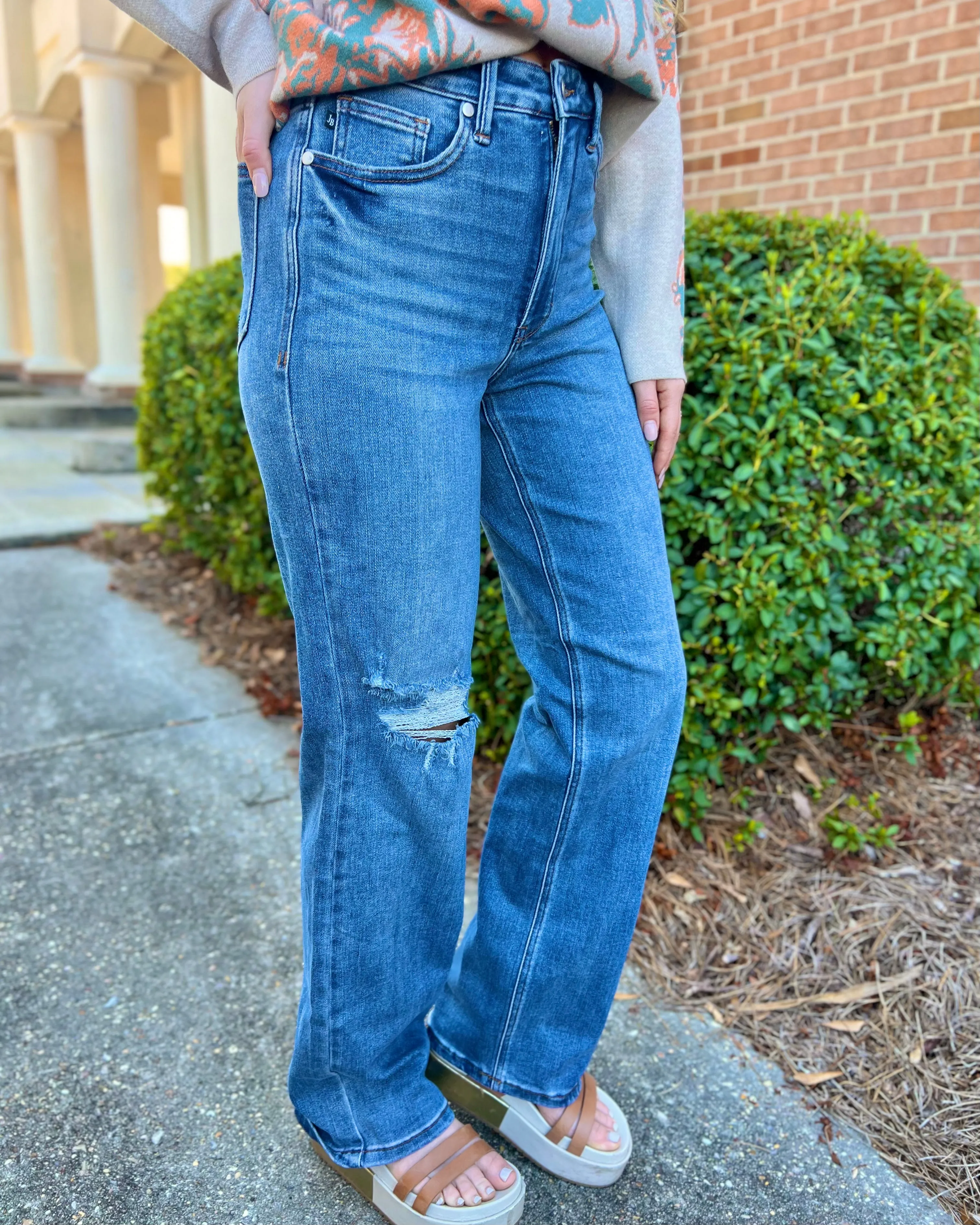 Judy Blue High Waist Tummy Control 90's Straight Fit Jeans 31" Inseam