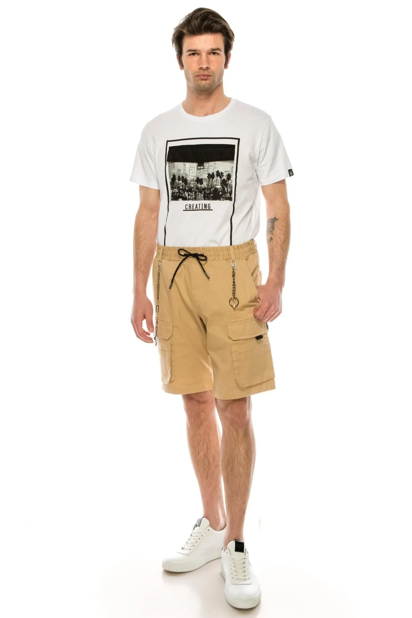 Keychain Cargo Shorts - Camel