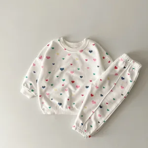 Little Heart Print Jogger Set