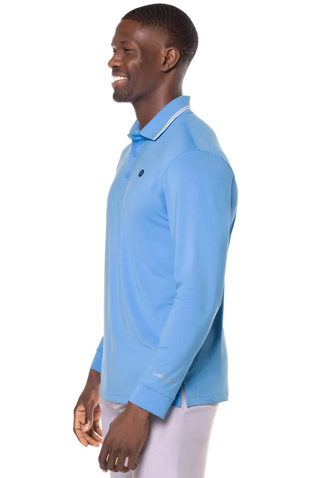 Men's Erodym Long Sleeve Golf Polo | Clear Sky Blue