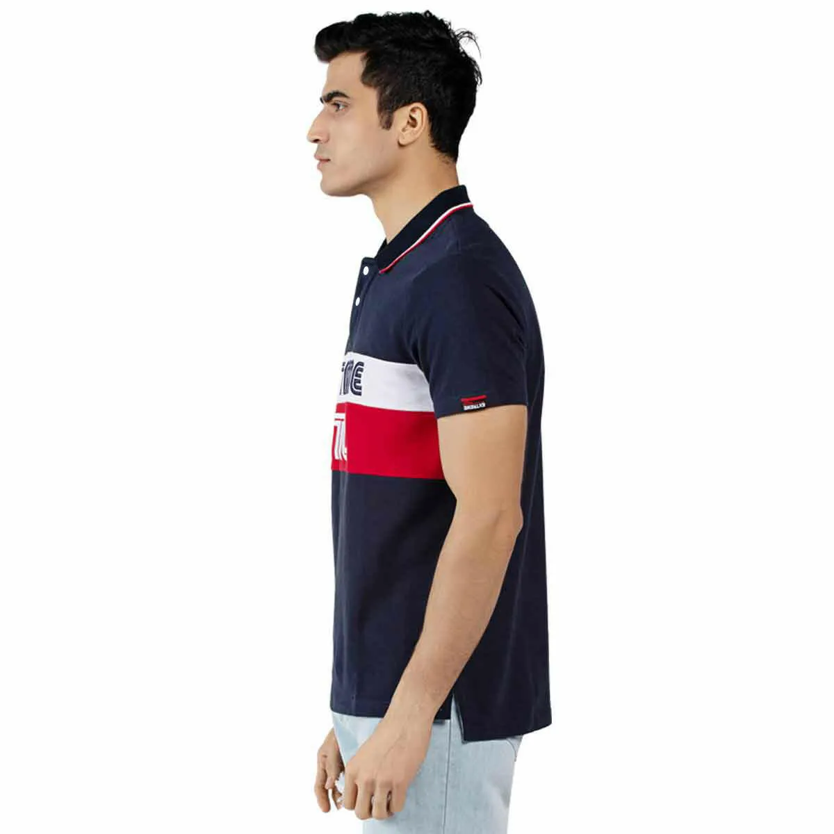 Men's Polo T-Shirt Colour Block Short Sleeve