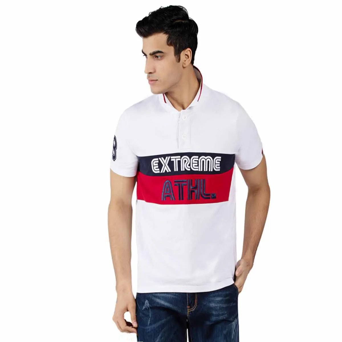 Men's Polo T-Shirt Colour Block Short Sleeve