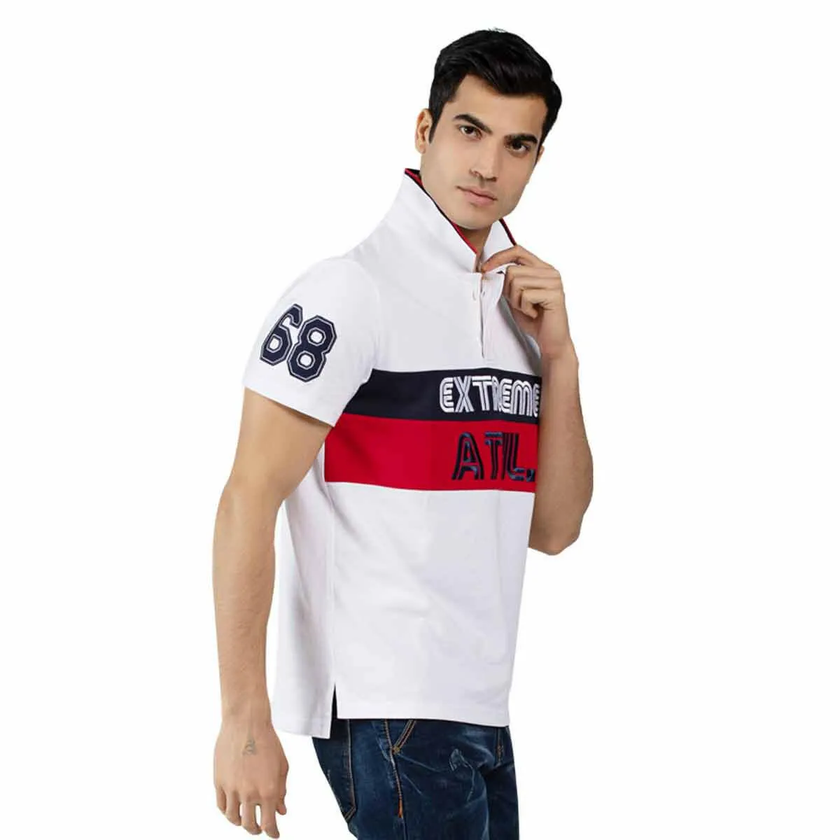 Men's Polo T-Shirt Colour Block Short Sleeve