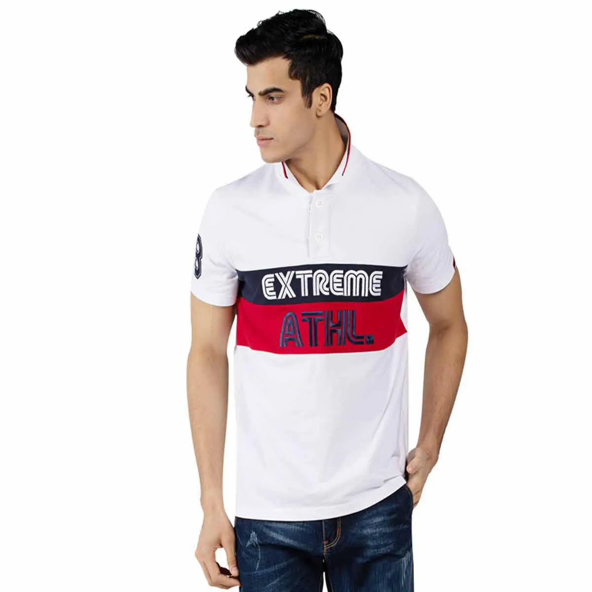 Men's Polo T-Shirt Colour Block Short Sleeve