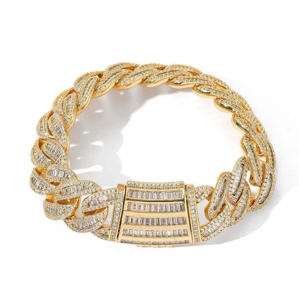 Miami Buckle Cuban Chain Real Gold Plating Bracelet