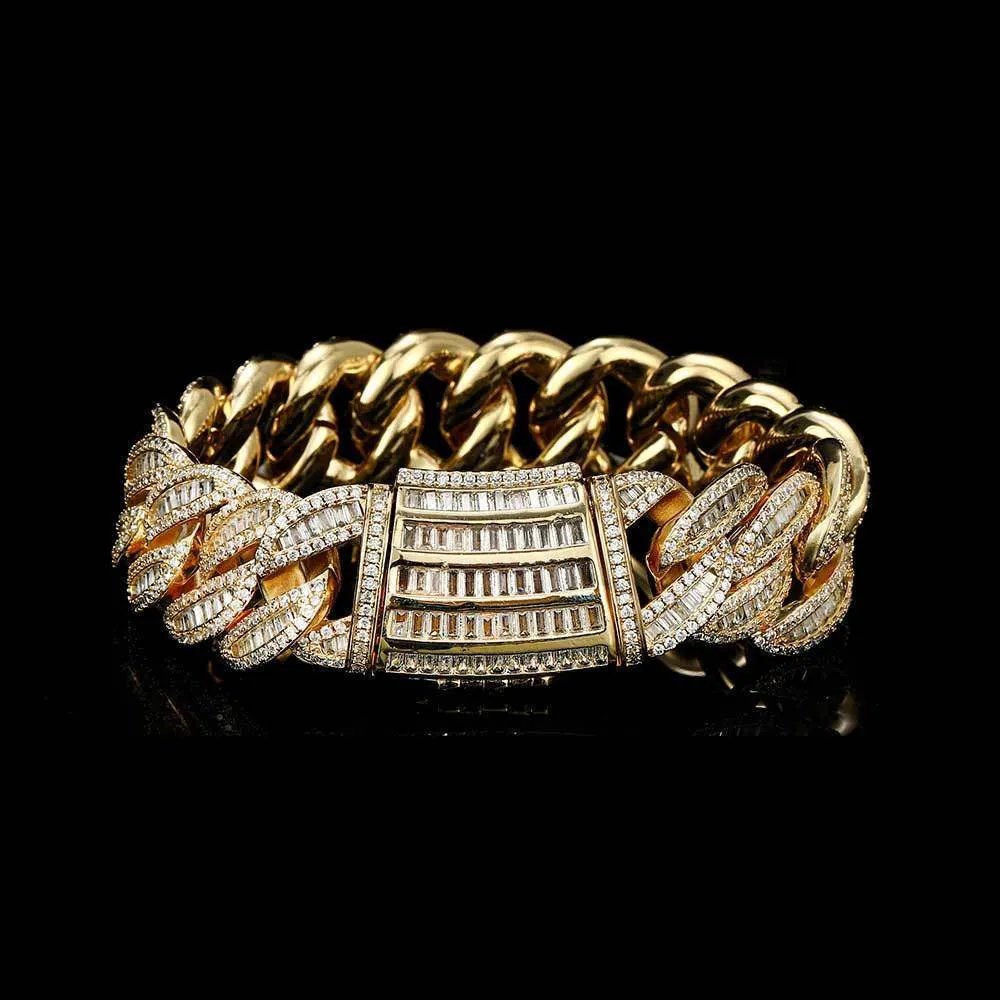 Miami Buckle Cuban Chain Real Gold Plating Bracelet