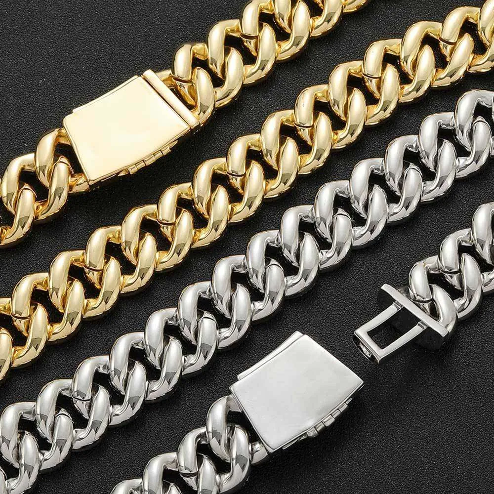 Miami Buckle Cuban Chain Real Gold Plating Bracelet