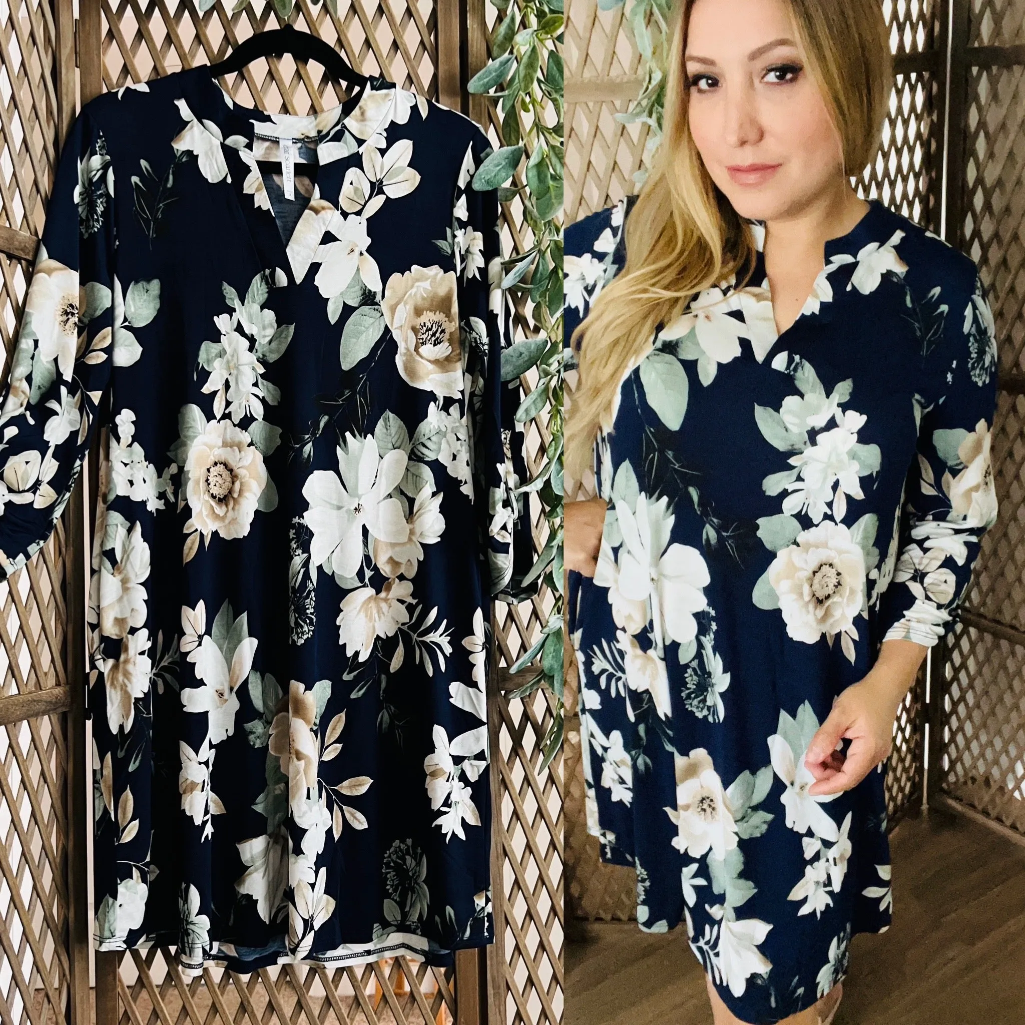 Navy Background Dress