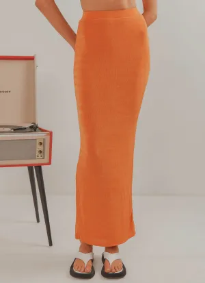 On Arrival Midi Skirt - Orange