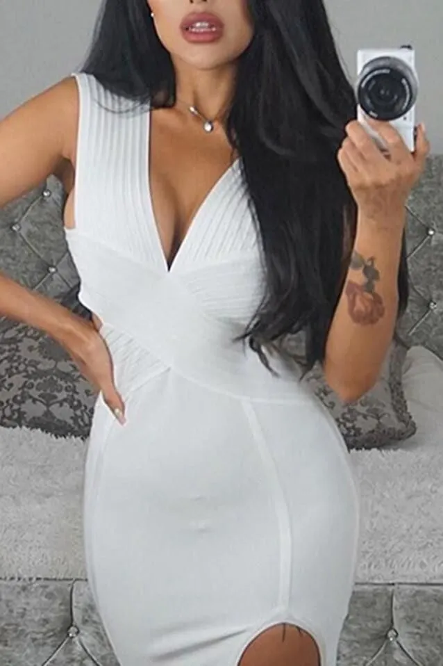 Pia Bandage Dress - Pearl White