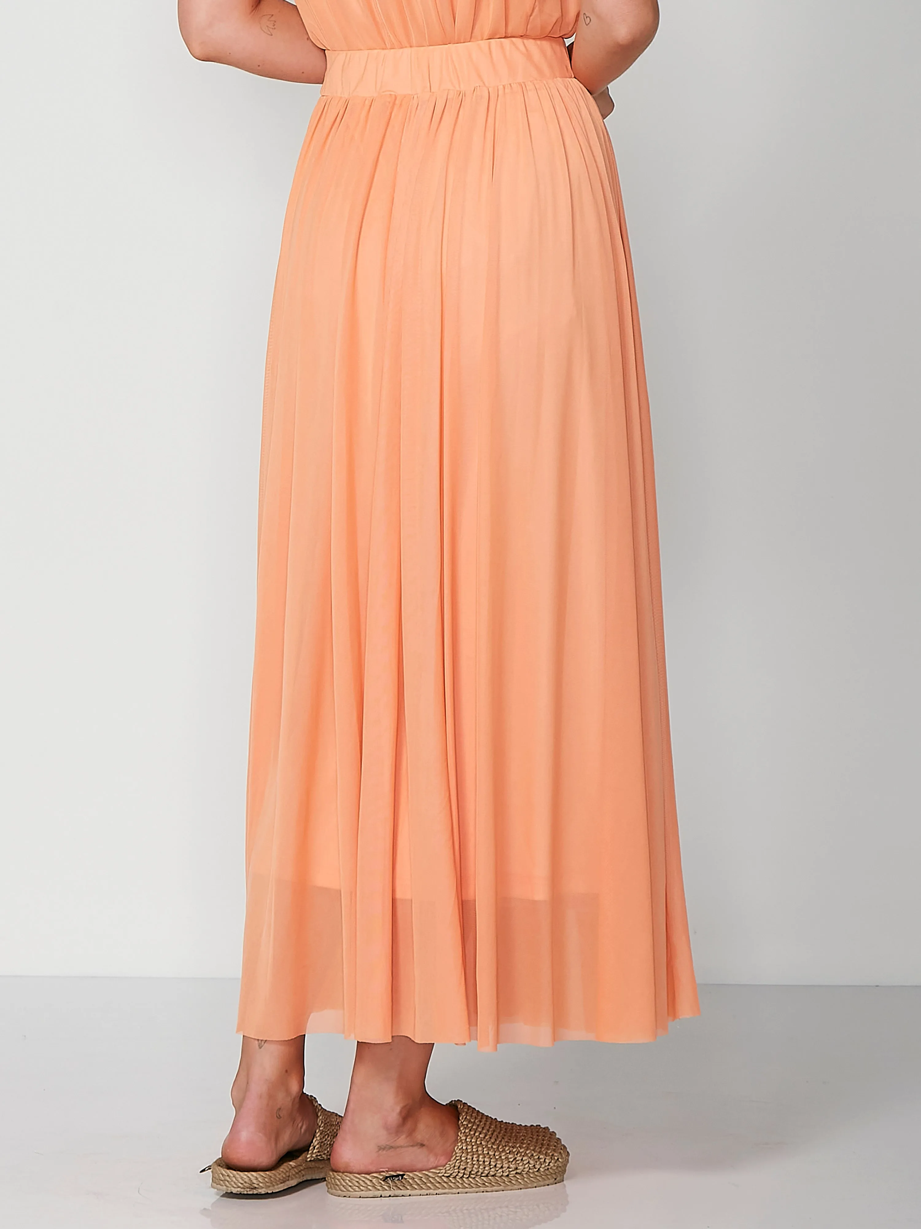 PUTTE pleated skirt - hot orange