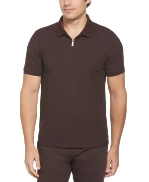 Quarter Zip Ribbed Polo