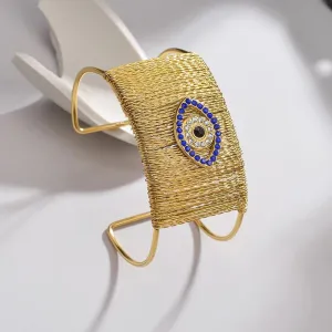 Sapphire Punk Eyelet Cuff Bracelet