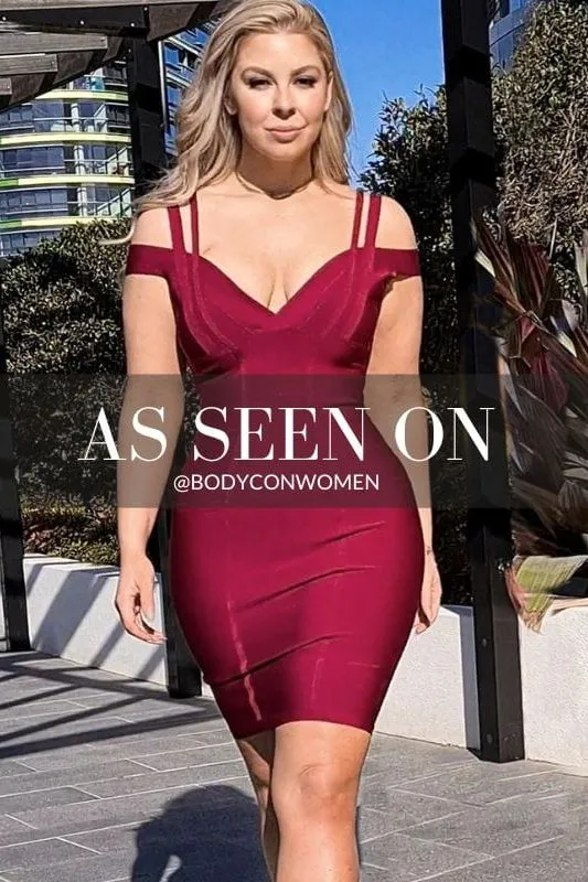 Sia Bandage Dress - Red Wine