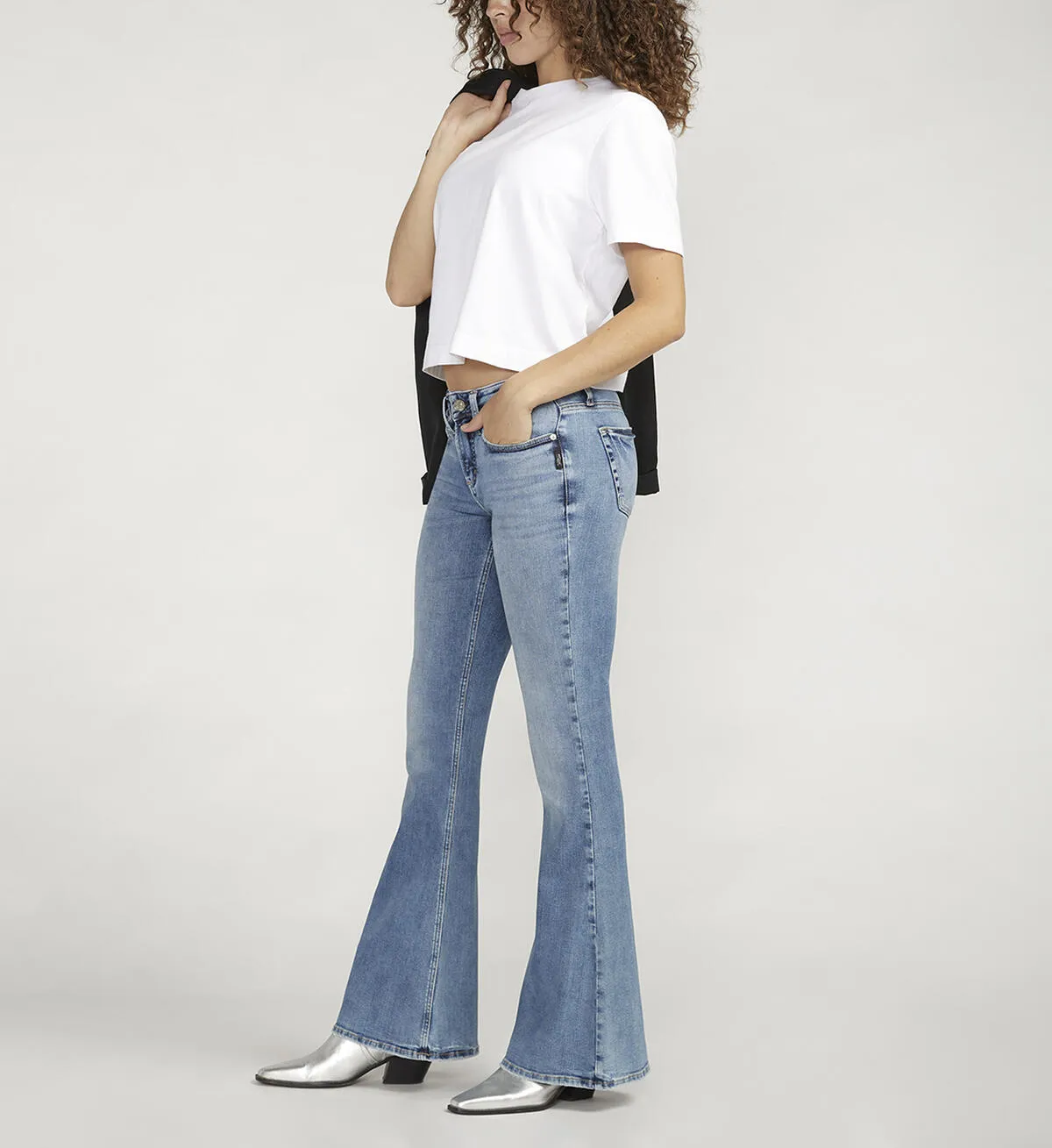 Suki Mid Rise Flare Leg Jeans