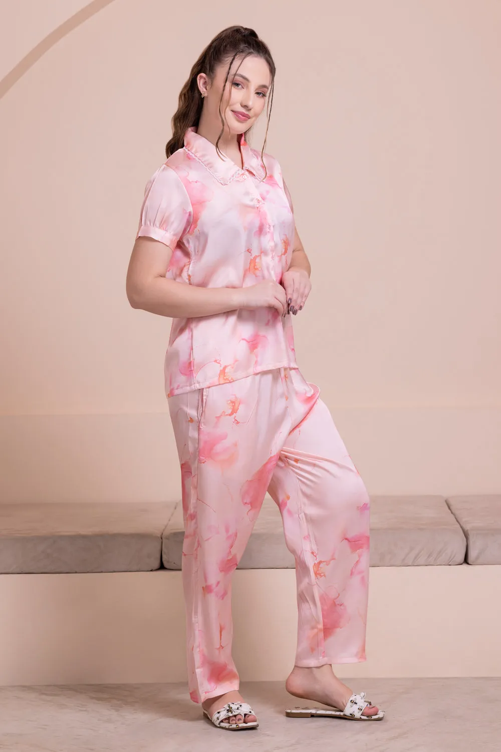 Summer Floral Pj set with Elizabeth Collar