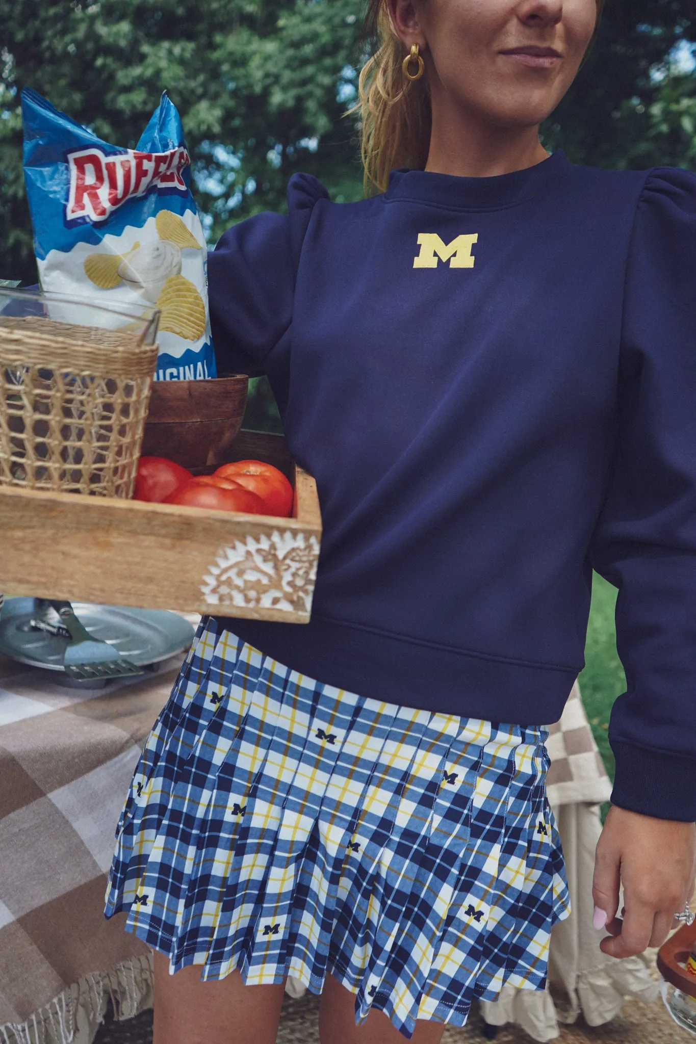 Tailgate Collection Gwen Skort - Wolverines Plaid