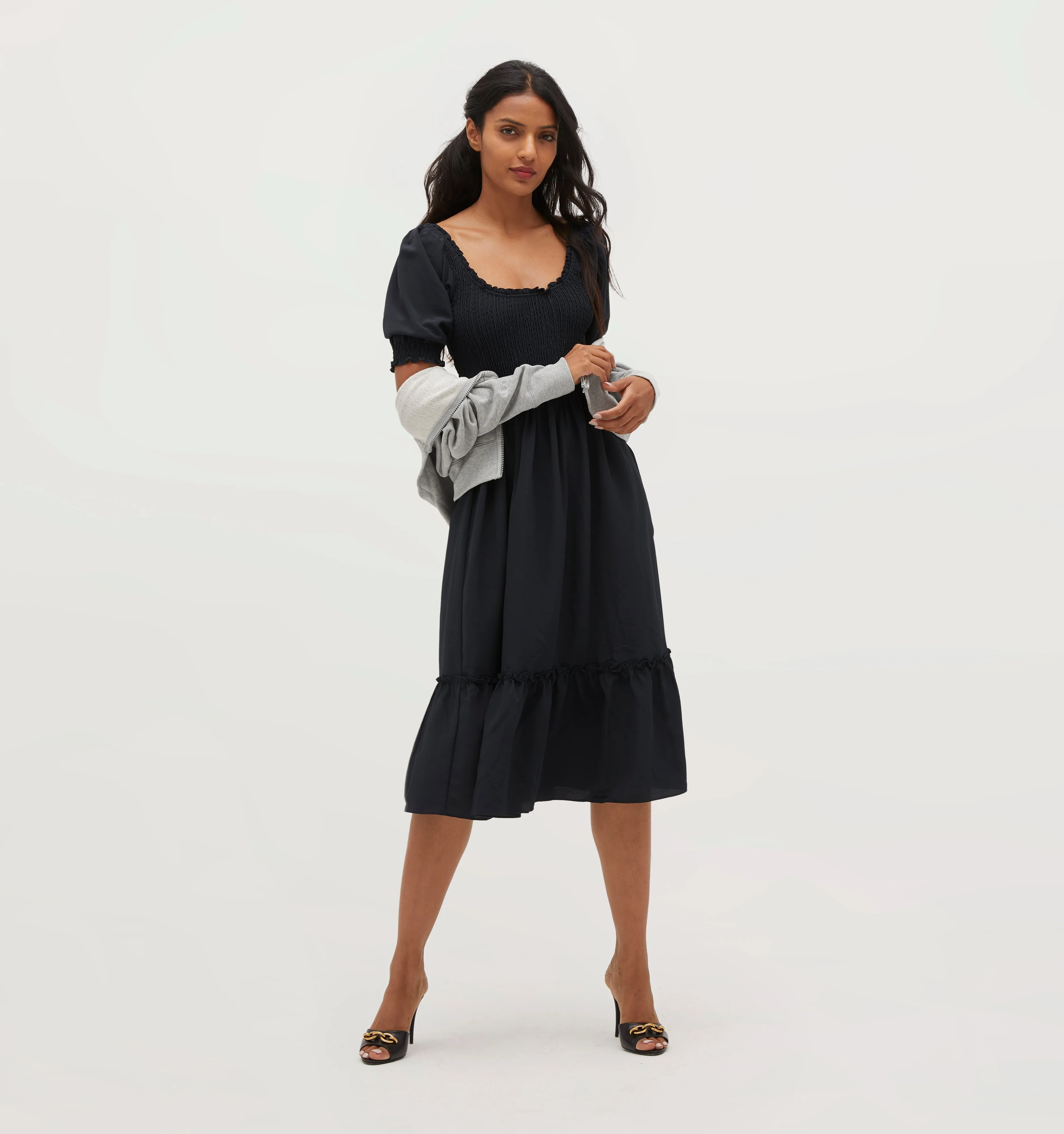 The Louisa Nap Dress - Black Crepe