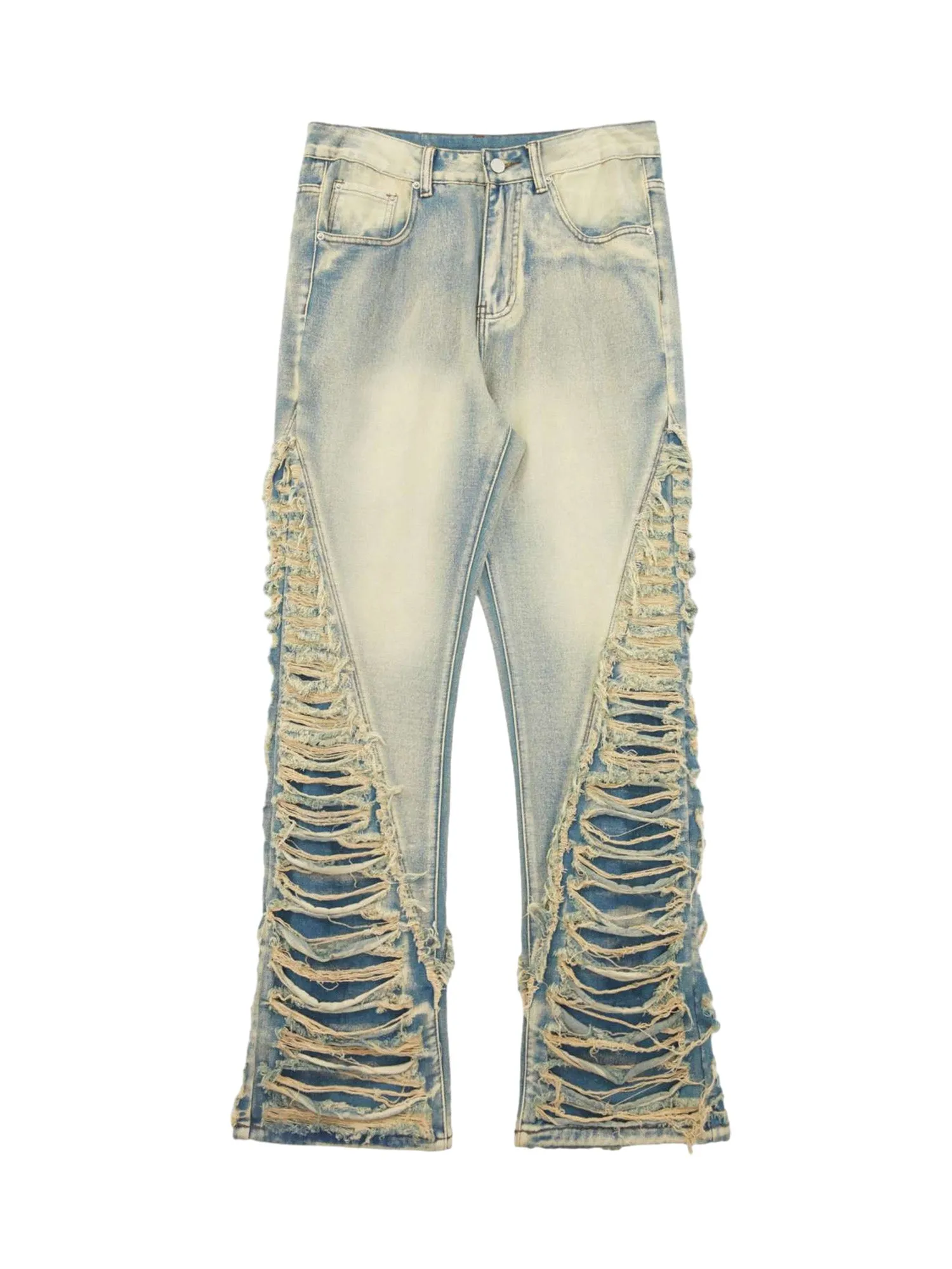 Thesupermade Ripped Double Straight Jeans - 2007