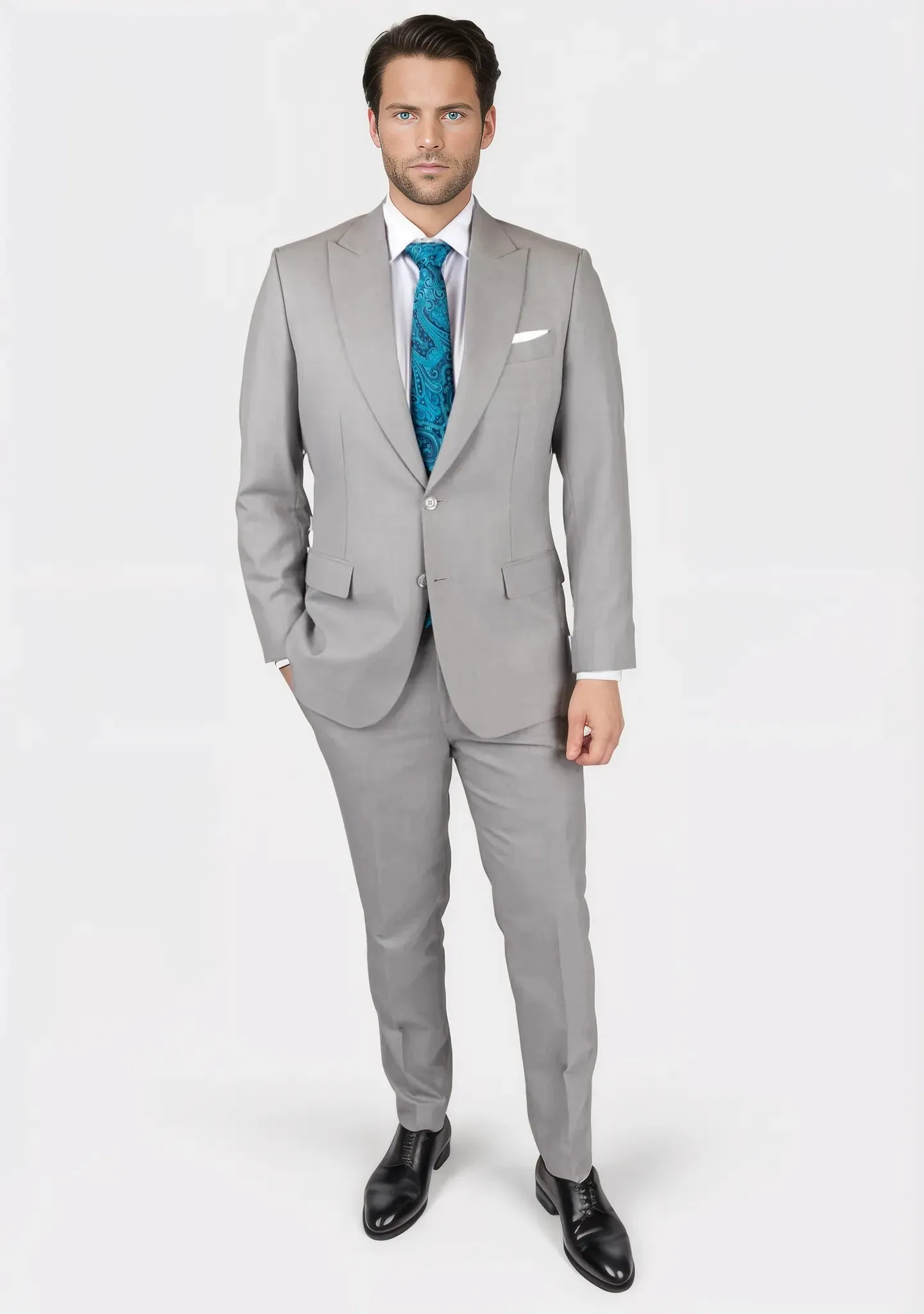 Thompson Harbor Grey Sharkskin Suit