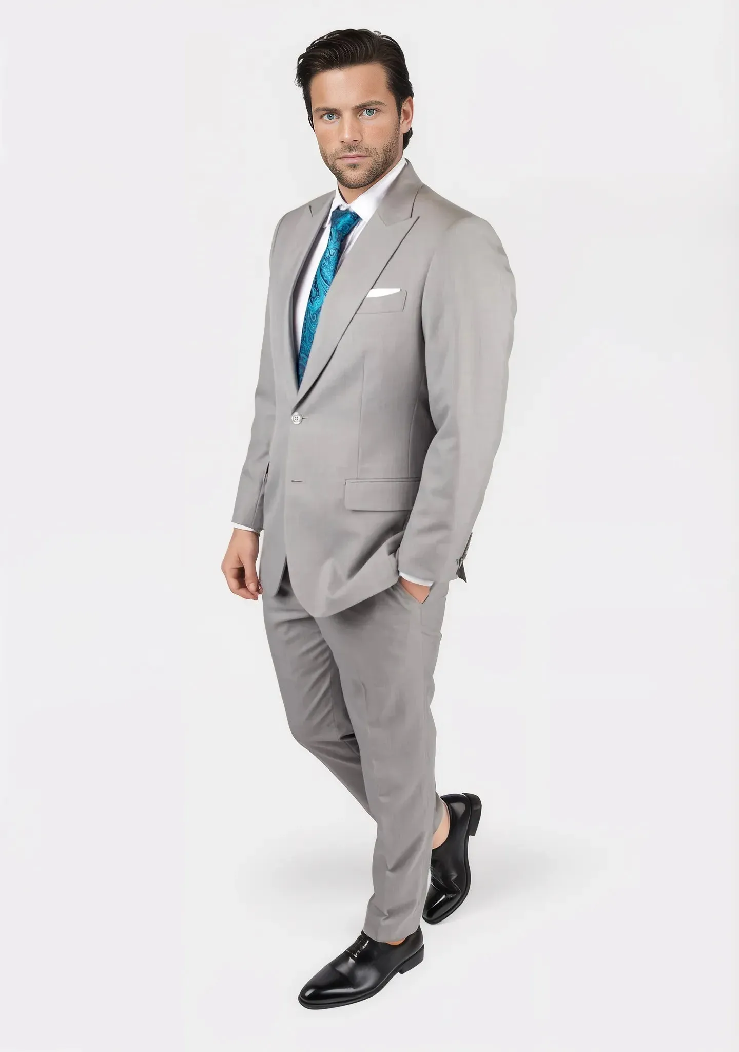 Thompson Harbor Grey Sharkskin Suit