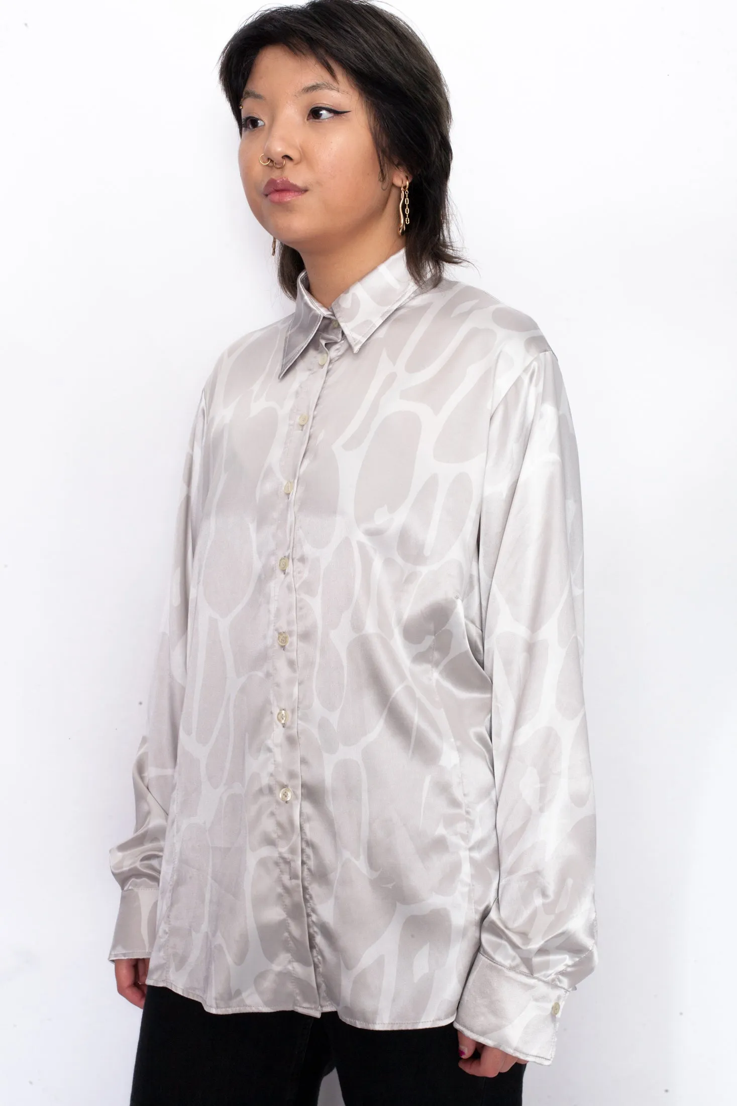 Vintage 90s Satin Pattern Shirt