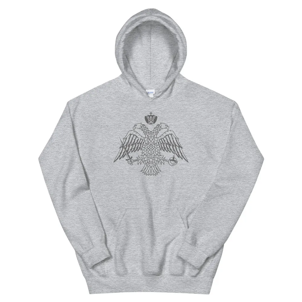 Vintage Gray Byzantine Eagle Unisex Hoodie