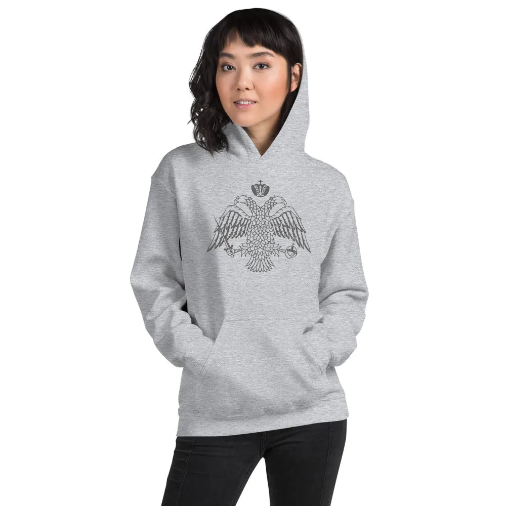 Vintage Gray Byzantine Eagle Unisex Hoodie