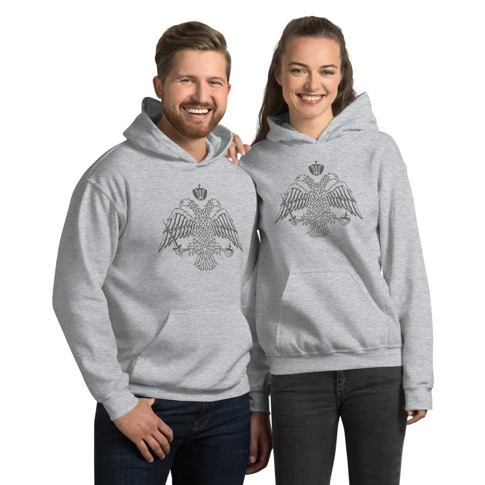 Vintage Gray Byzantine Eagle Unisex Hoodie