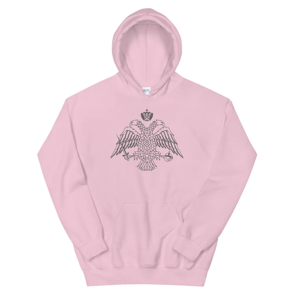 Vintage Gray Byzantine Eagle Unisex Hoodie