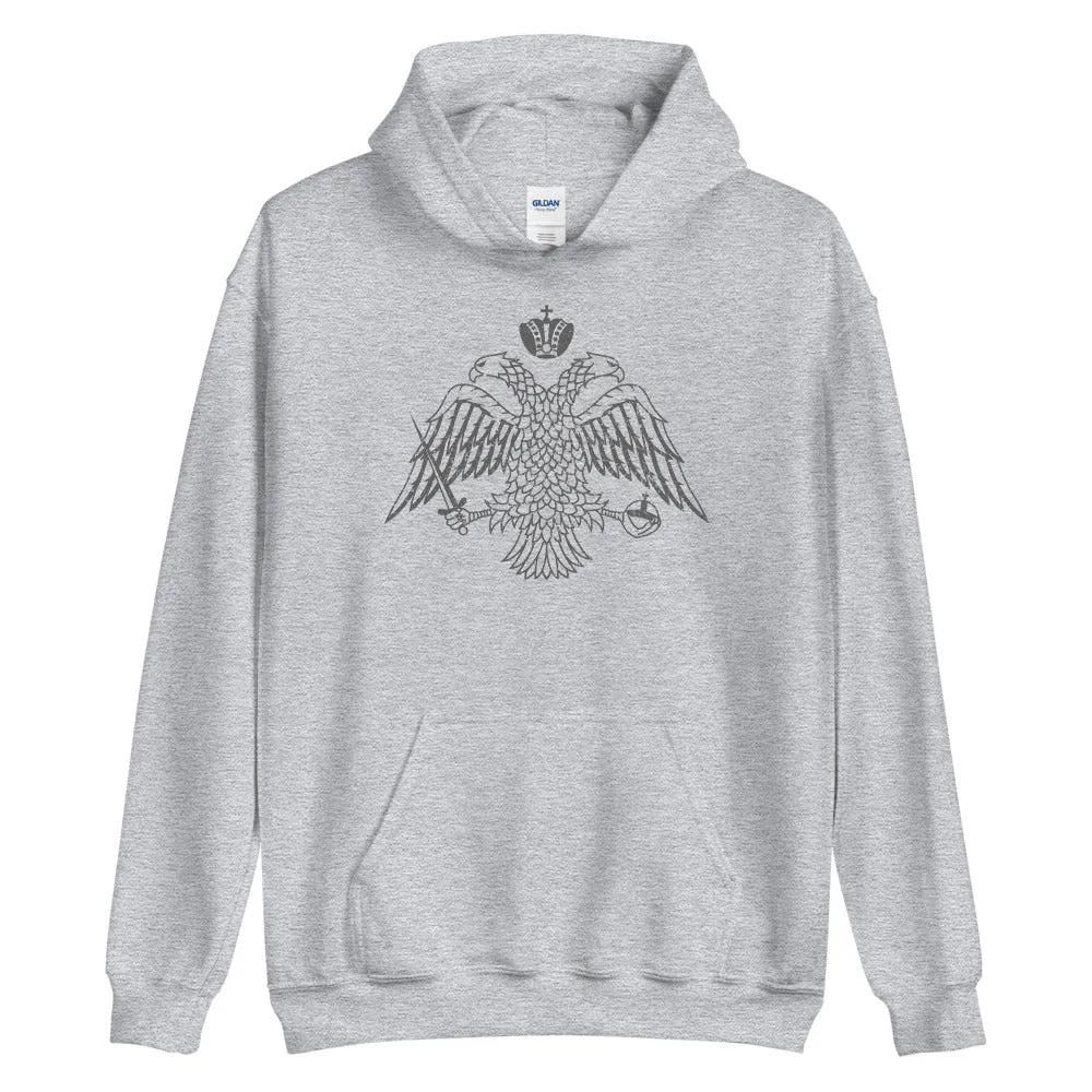 Vintage Gray Byzantine Eagle Unisex Hoodie