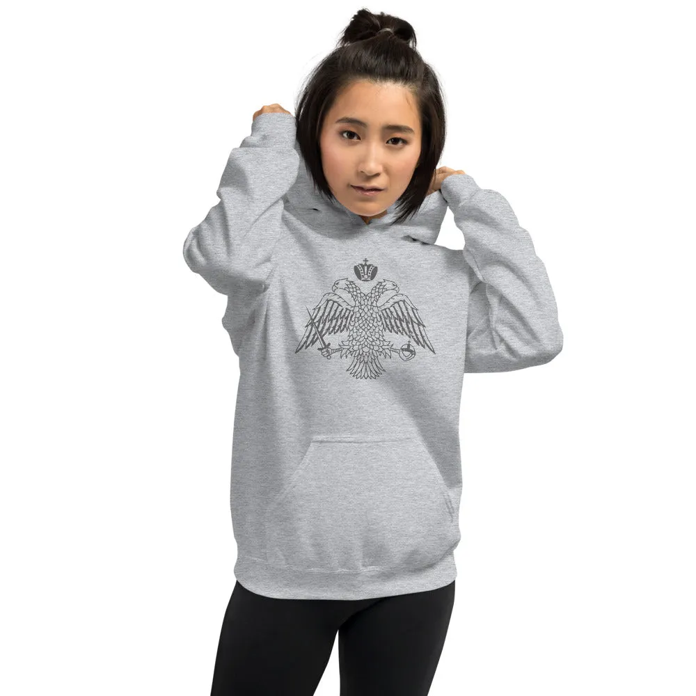 Vintage Gray Byzantine Eagle Unisex Hoodie