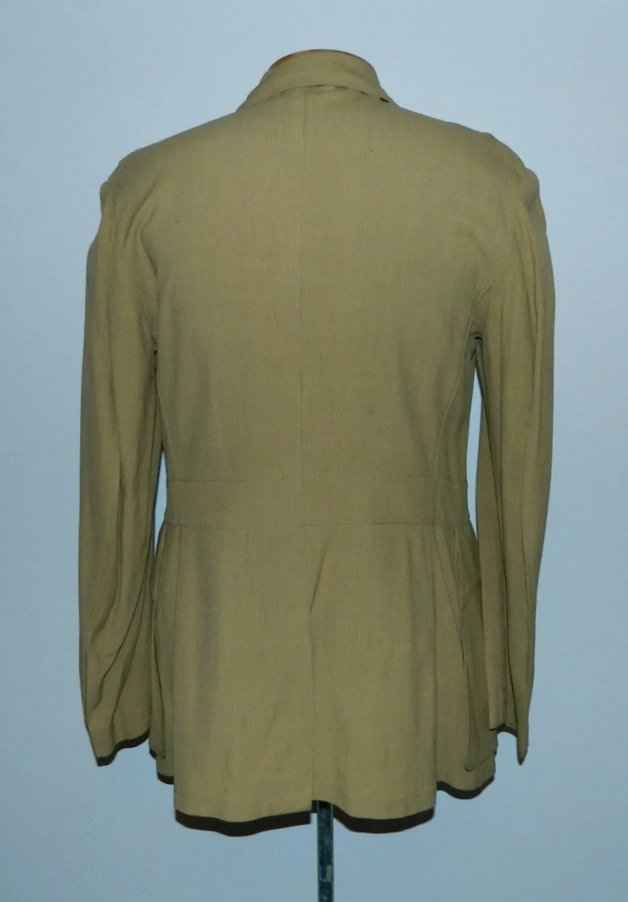 vintage WWII 1940s US Navy tan / khaki wool Summer jacket 3 button blazer tunic