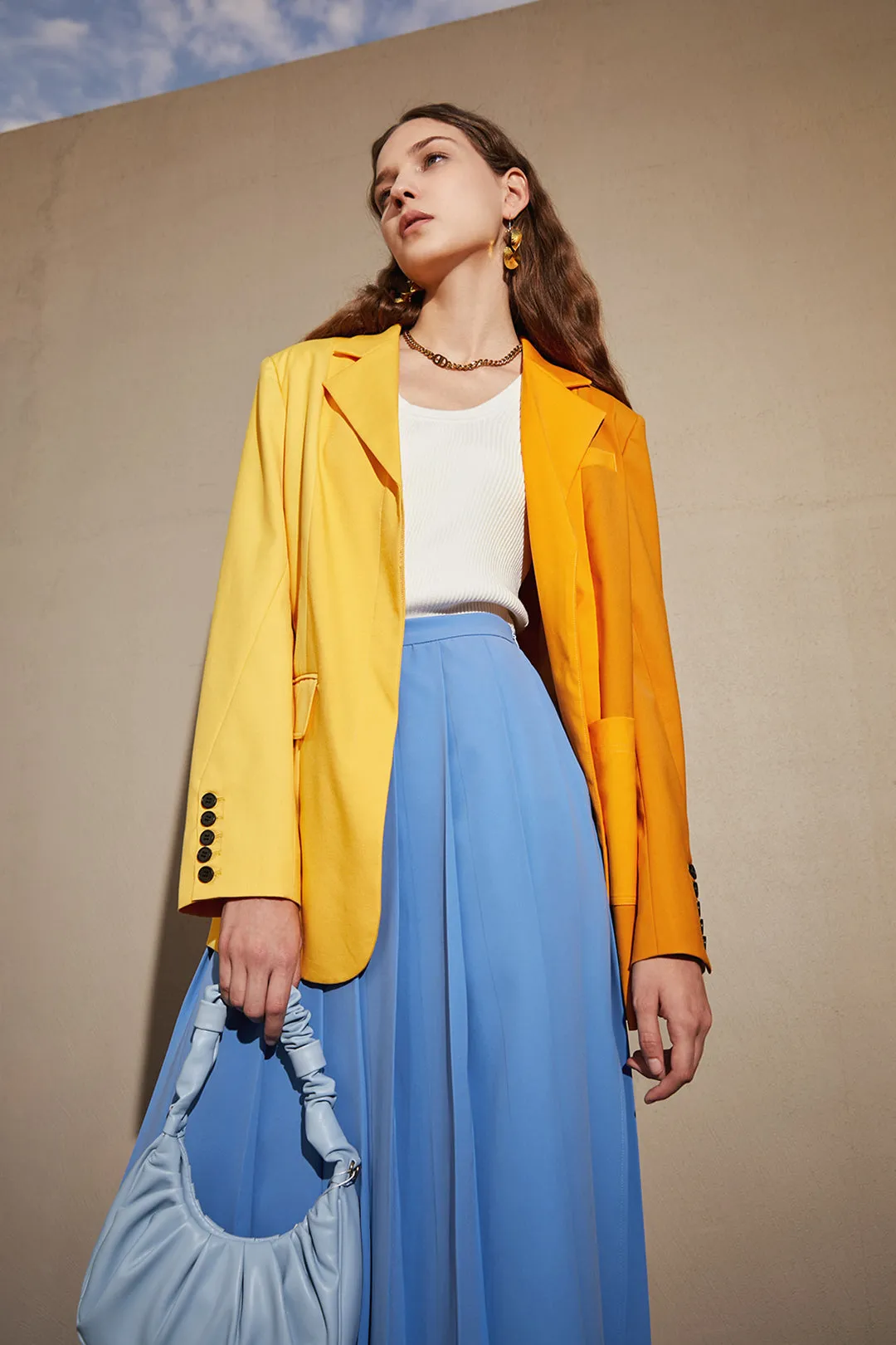 Waist suit jacket | Yellow suit jacket | Street style suit jacket