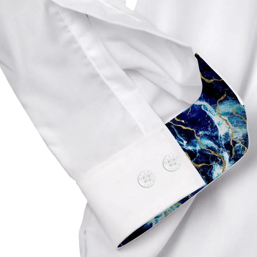 White with Afternoon Thunderstorm Button-Down Shirt