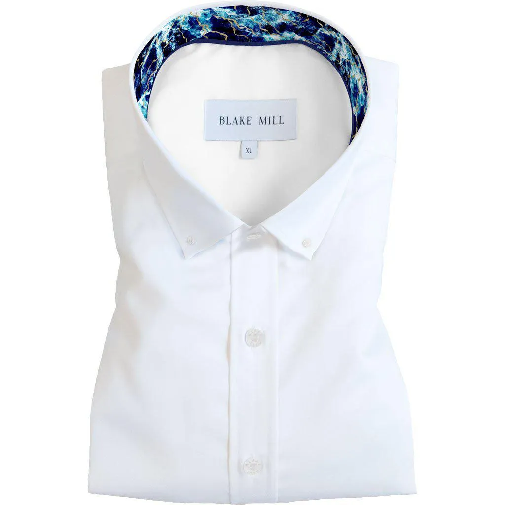 White with Afternoon Thunderstorm Button-Down Shirt