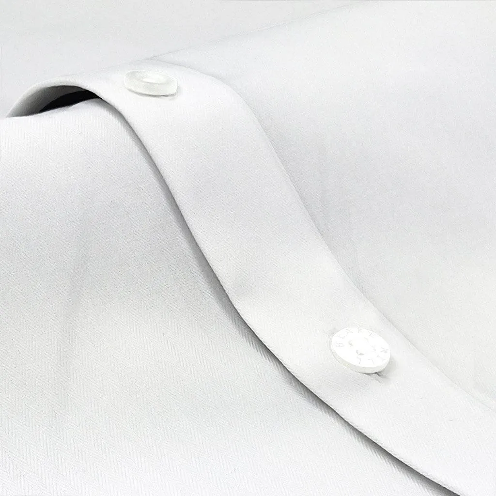 White with Brainwave Hidden Button Shirt