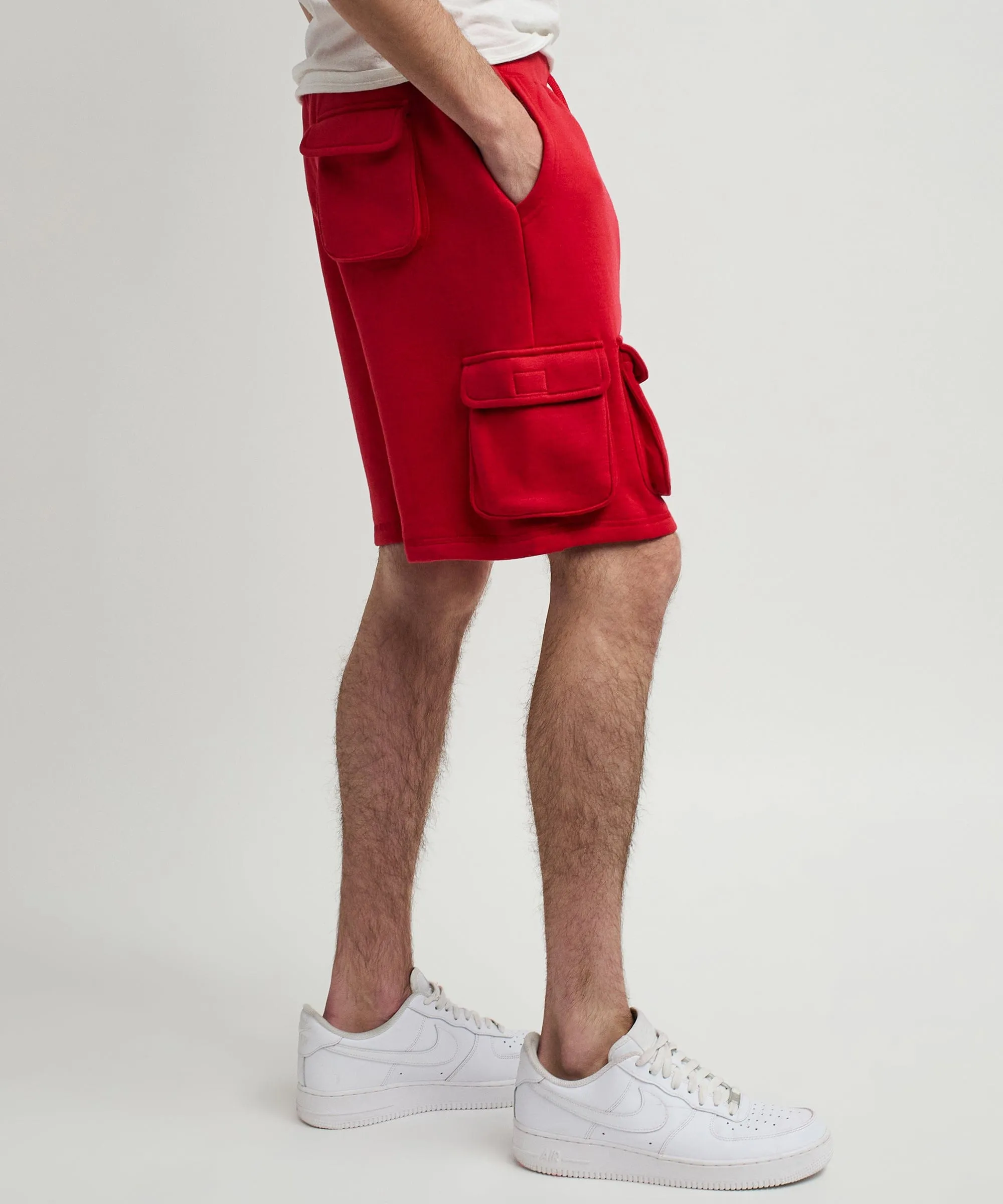 Whitecloud Cargo Fleece Shorts - Red