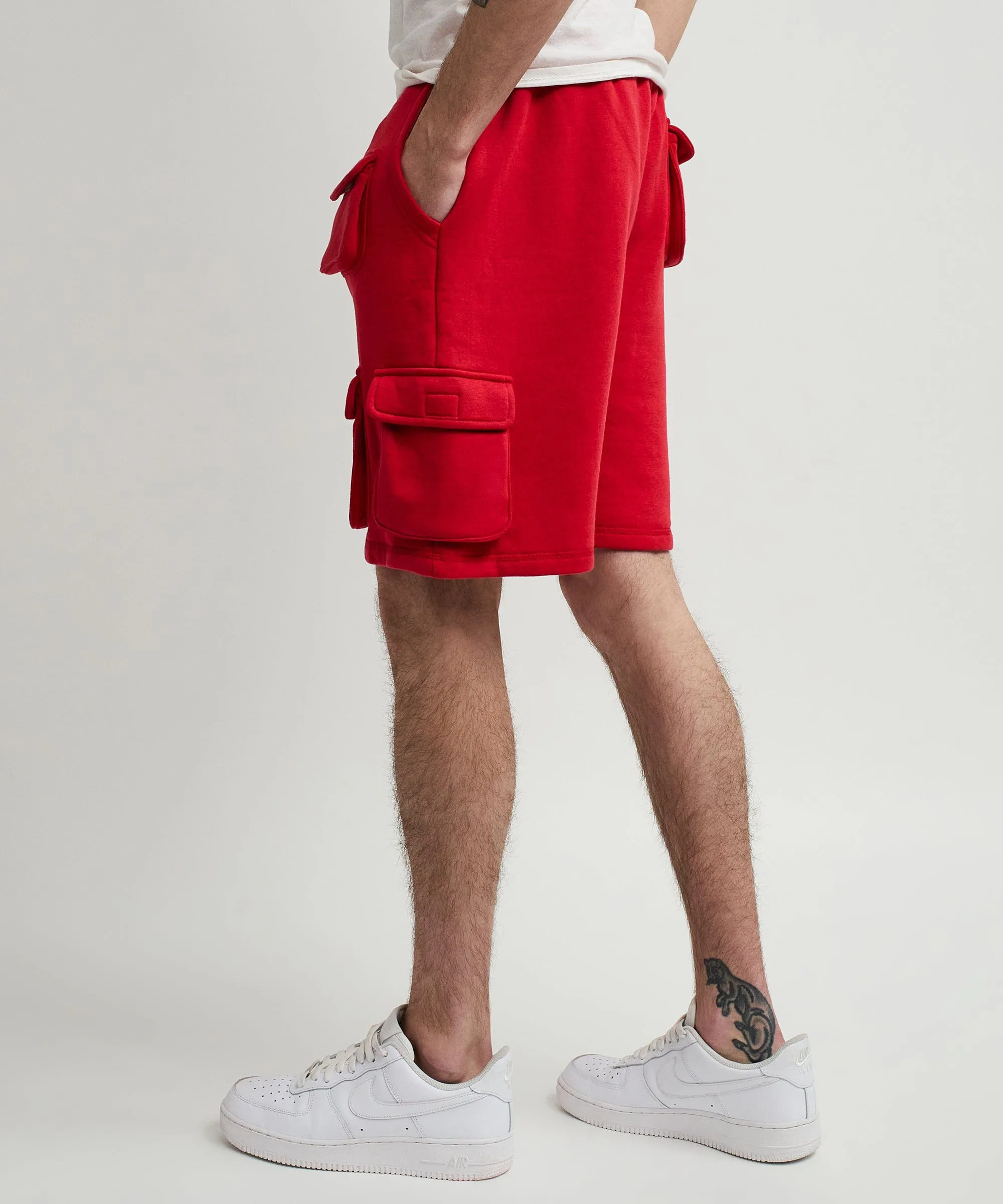 Whitecloud Cargo Fleece Shorts - Red