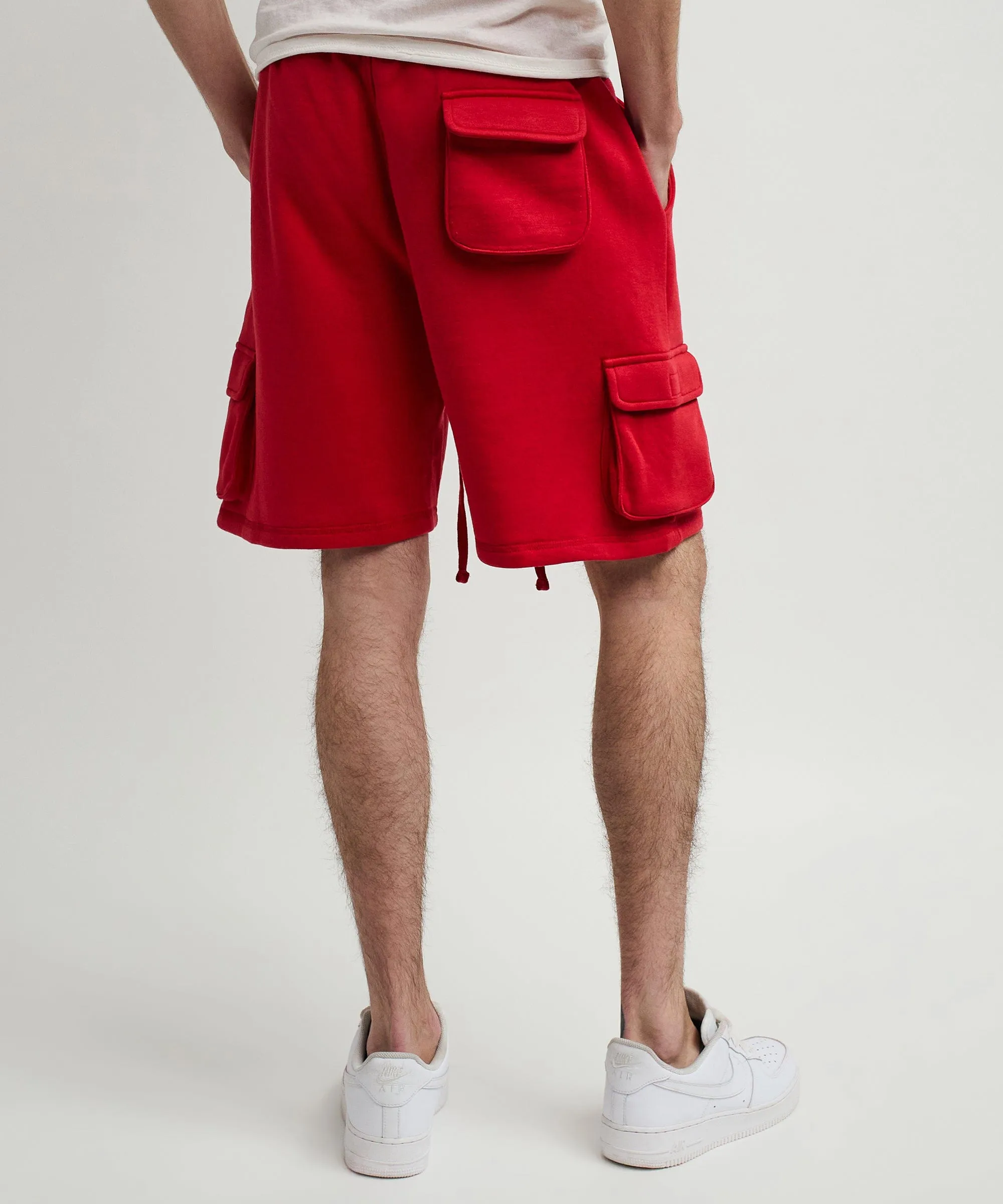 Whitecloud Cargo Fleece Shorts - Red